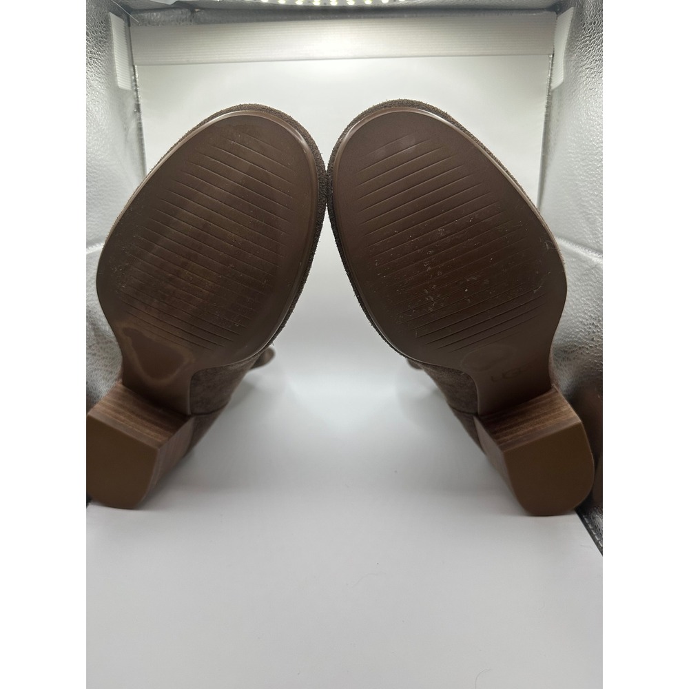 UGG Women's Bandara Brown Velvety Suede Ankle Booties Block Heel Side Zip Size 6 - Picture 5 of 6